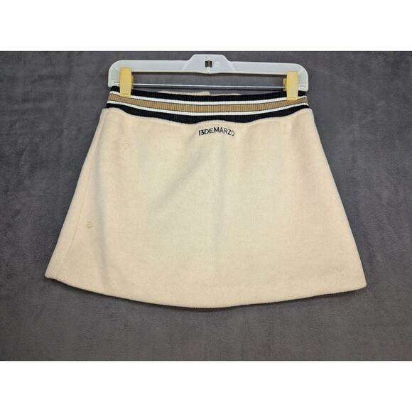 13DE MARZO Vintage Baseball Dress Lamb's Wool Skirt Mini Small - Picture 6 of 12